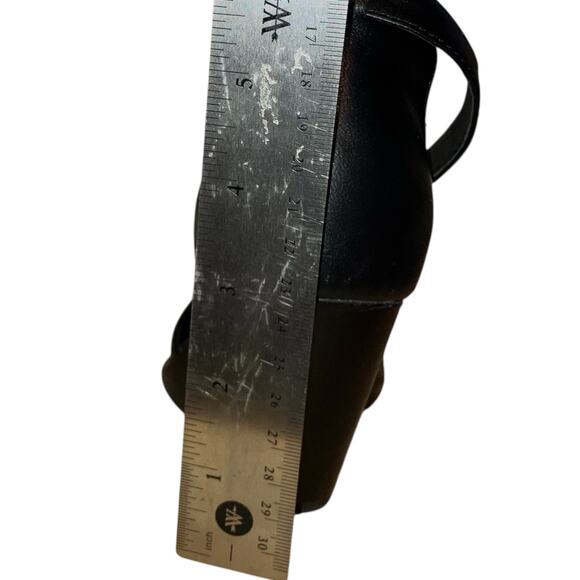 Jeffrey Campbell-Free People Black Leather Wedge Ankle-strap Heels- 7 - Picture 14 of 15